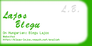 lajos blegu business card